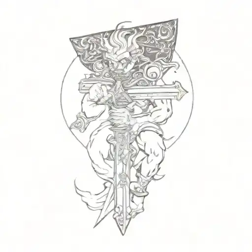 A Demon Holding A Sword