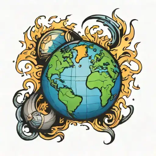 Earth Globe Burning