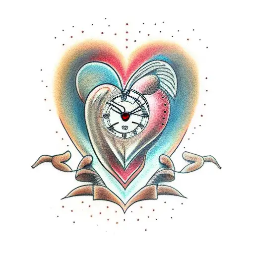 Human Heart Clock Turning To Sand