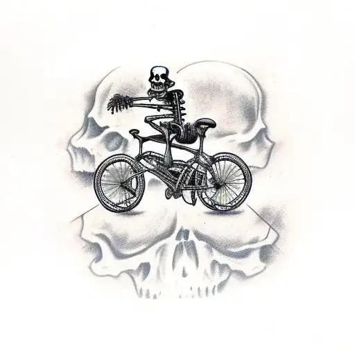 Skeleton Riding Bicycle