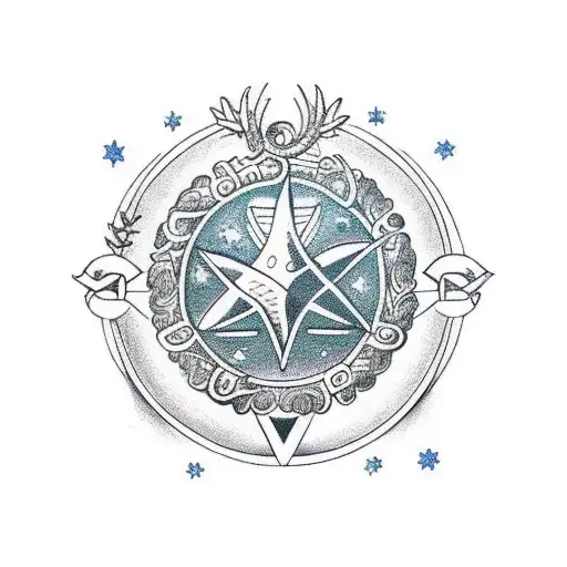 Wreath Of Laurel Leaves With Zodiac Signs Accent On Aquarius Around With All The Other Zodiac Signs