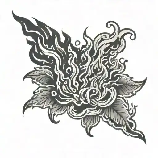 Fire Burning Black Smoke Rising