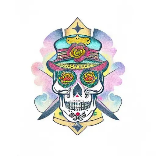 Sugar Skull With A Sombrero