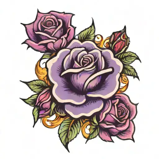 A Rose Emanating Purple Fire