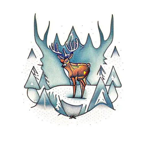 Deer Trees Camping Cross