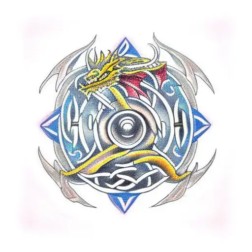 Celtic Dragon Compass Storm