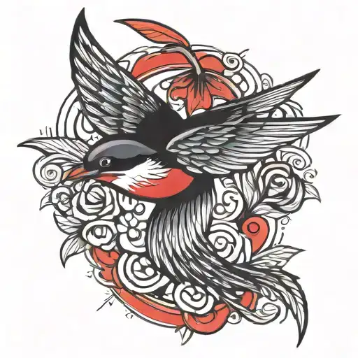 Swallow Black And Red