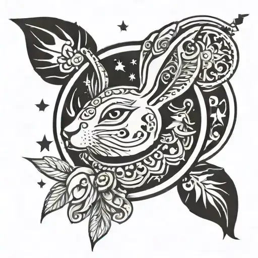 Rabit In The Moon Aztec