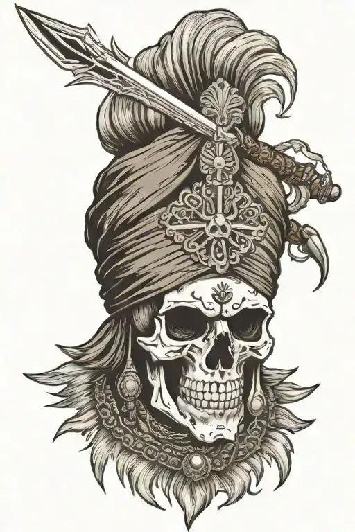 Sikh Warrior Skull Art