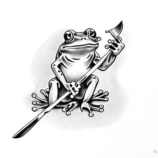 Frog Holding A Knife