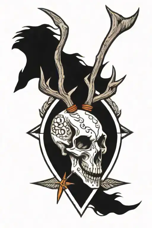 Deer Skull Arrow Design