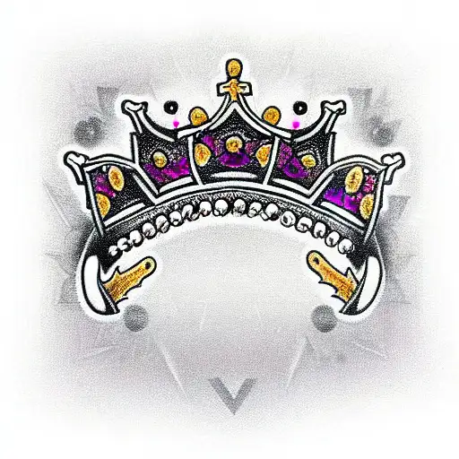 Kings Crown With Crystals And Roses
