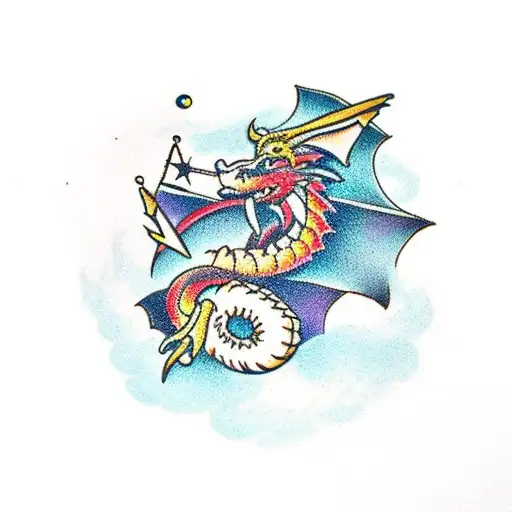 Small Sagittarius And Dragon