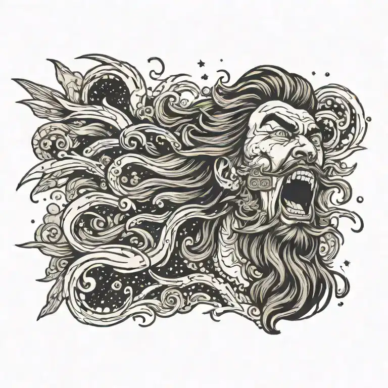 God Of Wind Blowing A Galaxy Out Of Mouth