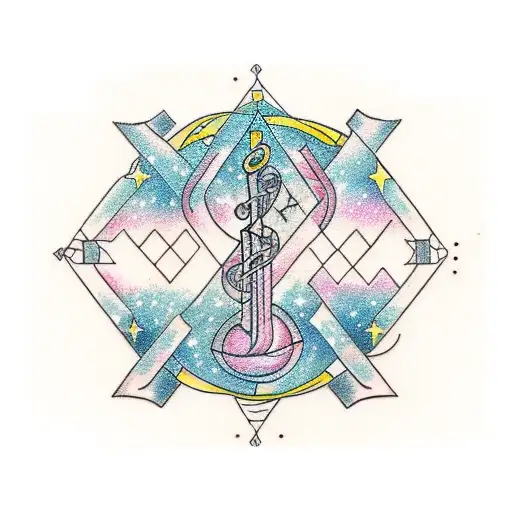 A Libra Constellation Made Up Of Music Notes And Symbols In A Sketch Style