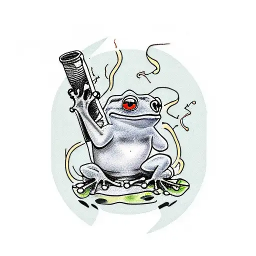 Frog Smoking His Pipe