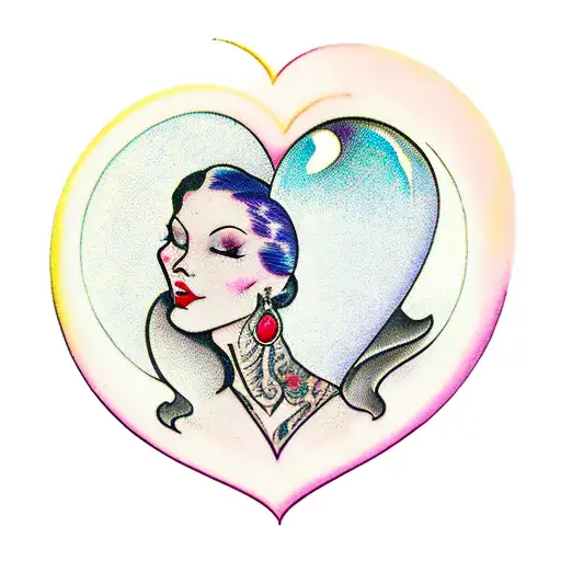 Woman Holding A Crystal Ball With A Heart In It