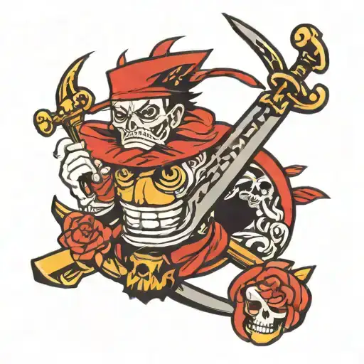 Roronoa Zoro Jolly Roger Red And Black