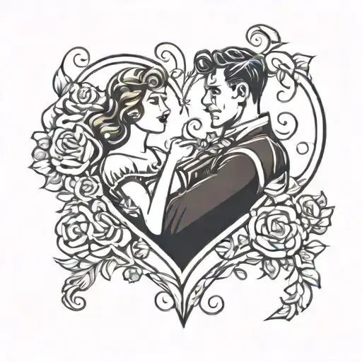 Man And Woman In Love Heart