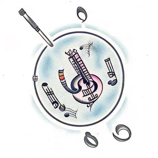 Music Note With Microphone Stand