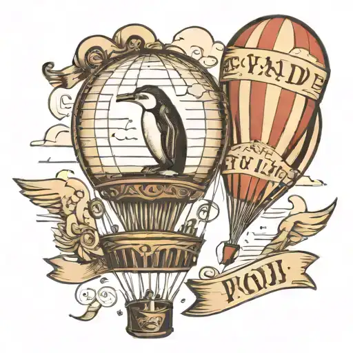 A Pinguin In A Hot Air Balloon And A Quote What If You Fly