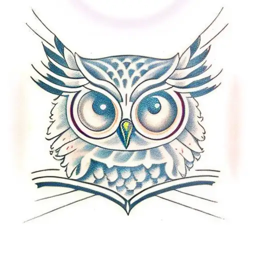 Owl With A Halo On Top Of A Teachers Hand