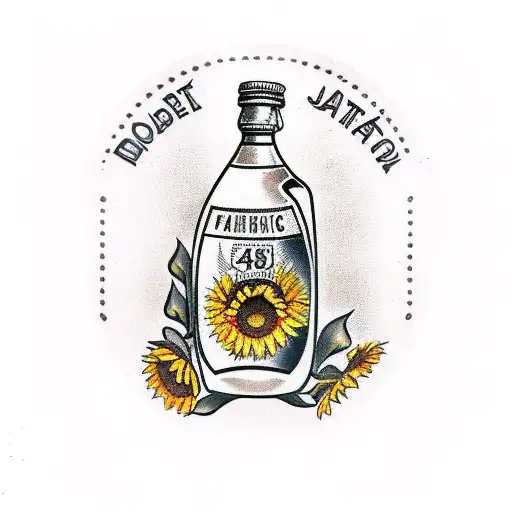 Soda Bottle With Sunflowers Wrapped Around With The Date 1945 On It