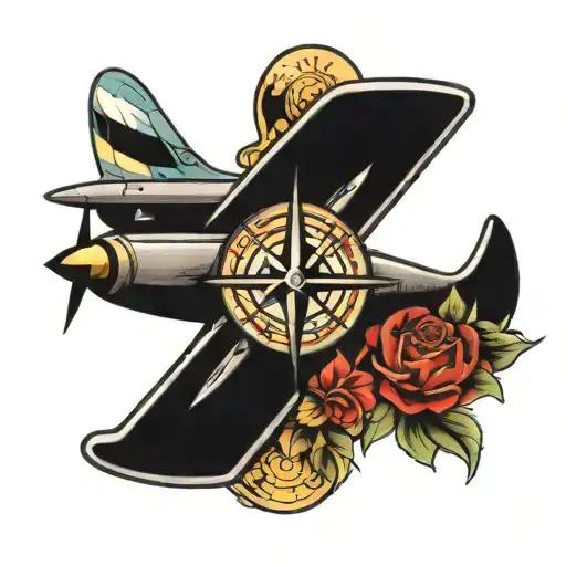 Airplane And Compass