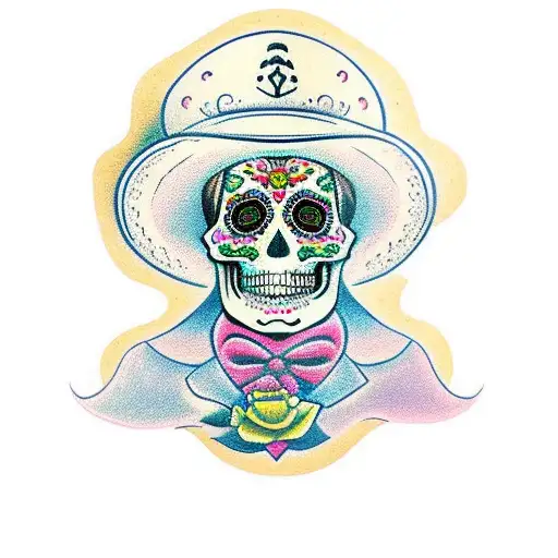 Sugar Skull With A Sombrero