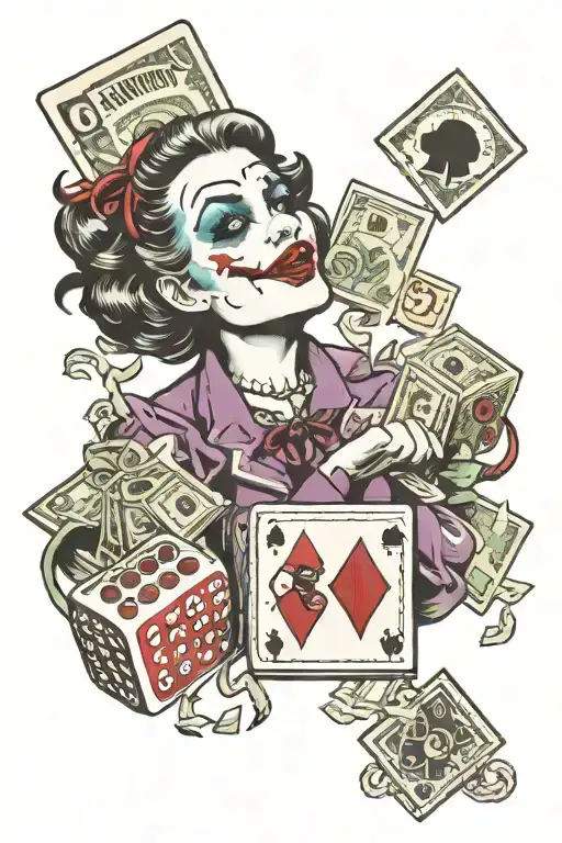 Joker Money Dice Woman