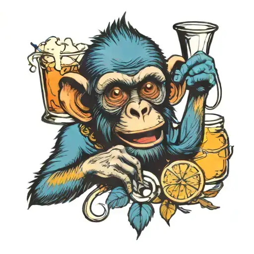Blue Monkey Drining Alcohol