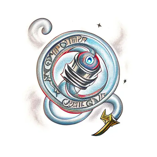 Celestial Snake Wrapped Around Thors Hammer