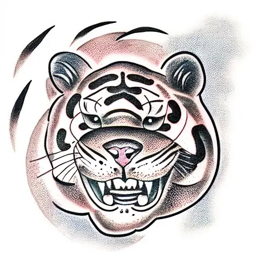 Panther And A Tiger Fighting