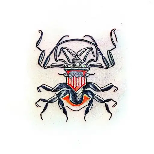 A Scorpion Made Of Jack Daniels Labels