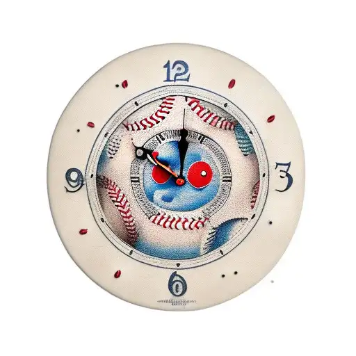 Baseball Stitching Forming Clock Hands