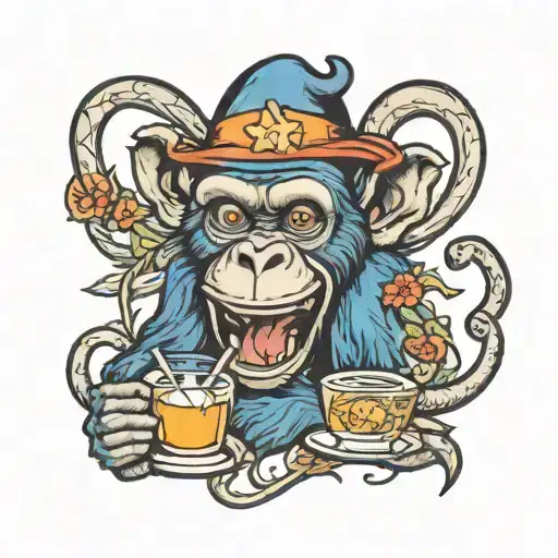 Blue Monkey Drining Alcohol