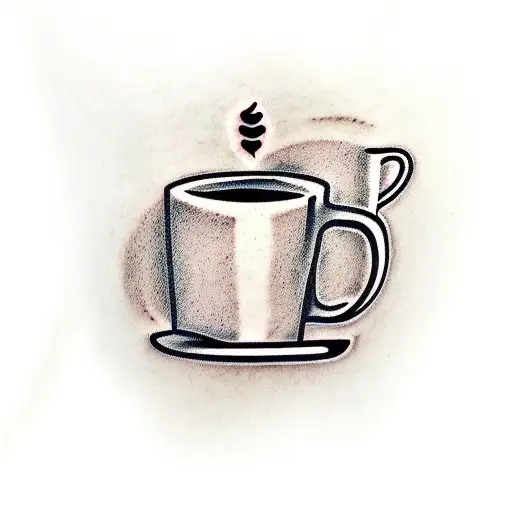 A Minimalist Silhouette Of A Runner With Coffee Cup In Hand