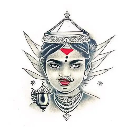 Indian Girl Holding A Broken Chalice