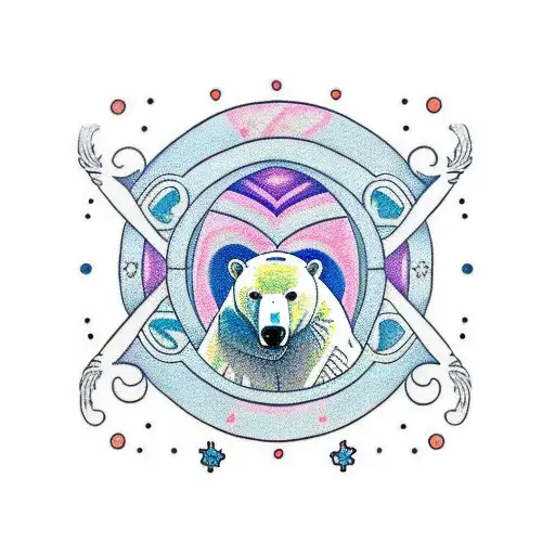 Mindful Polar Bear Sitting On A Lotus Flower
