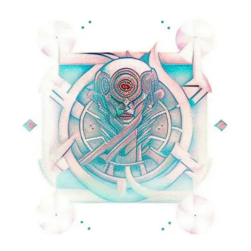 A Norse Mythology-inspired Psychedelic Scene With Machine Elves And Spiritual Symbols