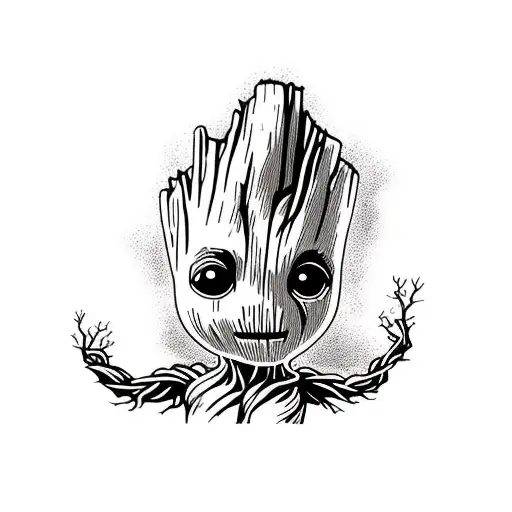 Baby Groot With Norse Tree