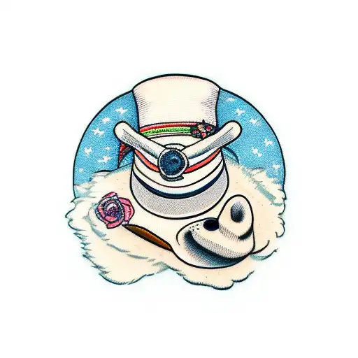 Bear Wearing A Hat And Monocle