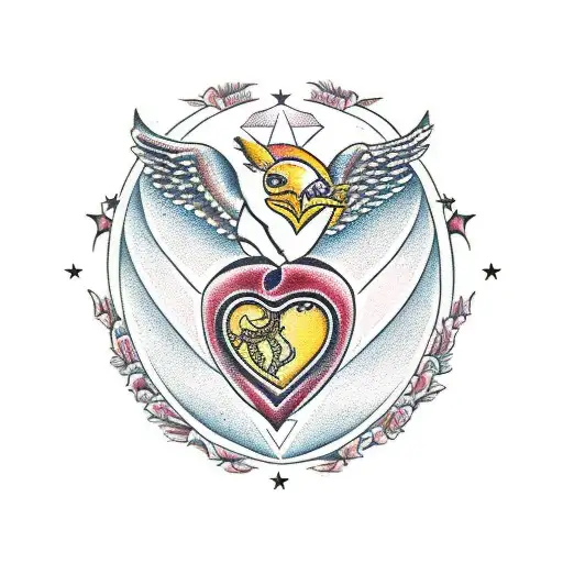 Heart Border Line With Scorpio Star Sign