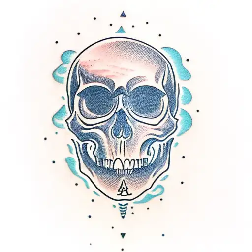 Skull In Waves Of Water