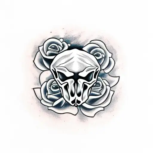 Bull Skull With Roses