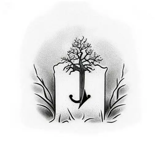 Tombstone Under Oak Tree