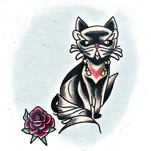 Mystical Boho Black Cat