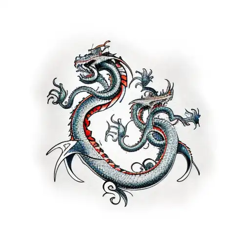 Dragon And Kraken Fighting