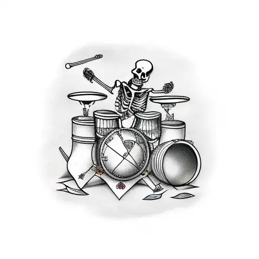 Skeleton Playing The Drums