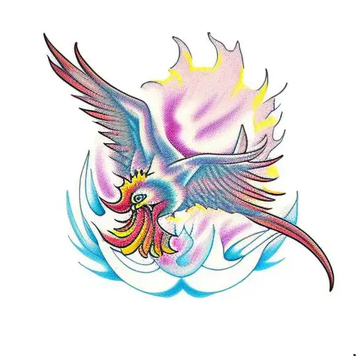 Phoenix Blooming From Flower